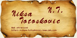 Nikša Totošković vizit kartica
